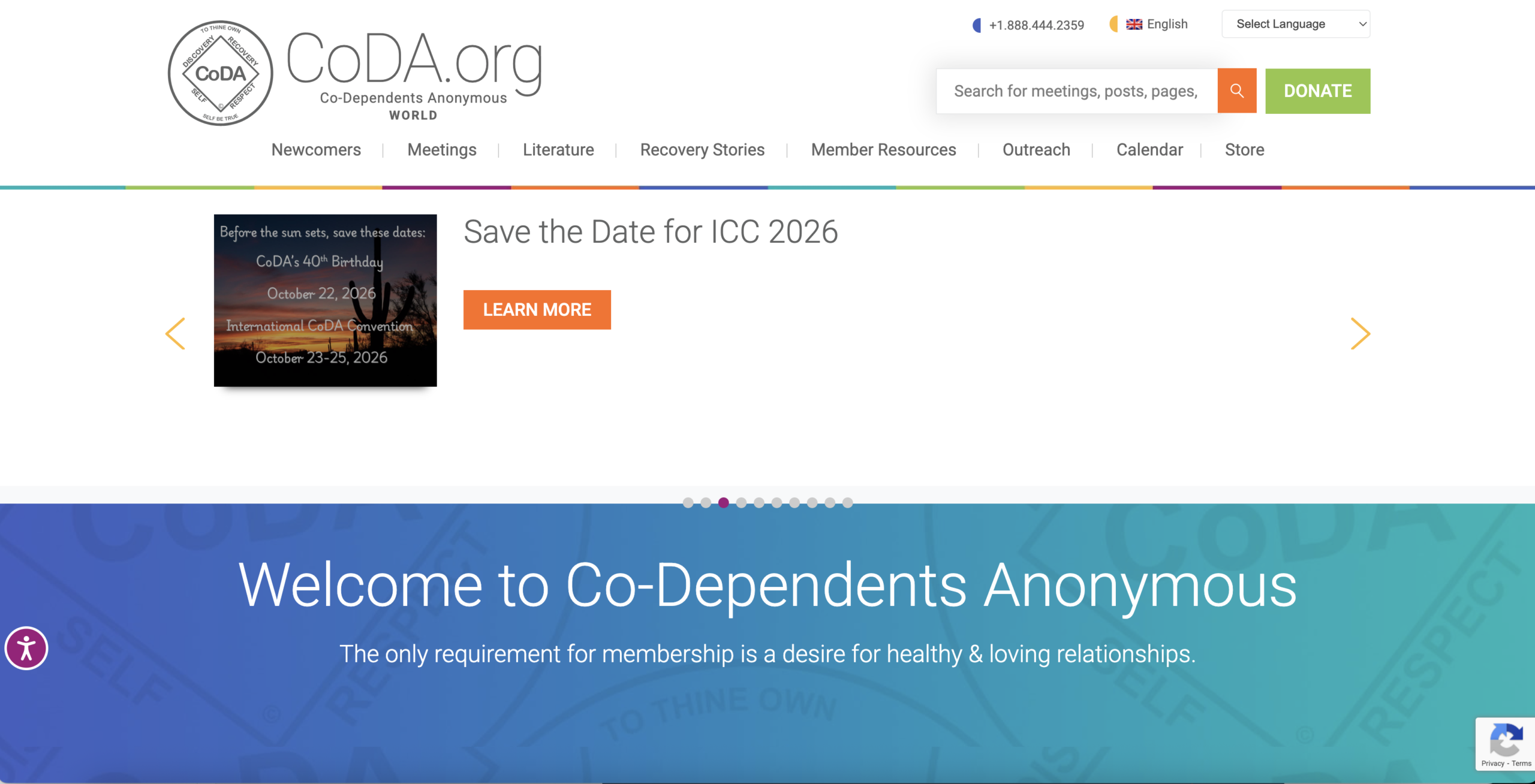 CoDA.org website screenshot