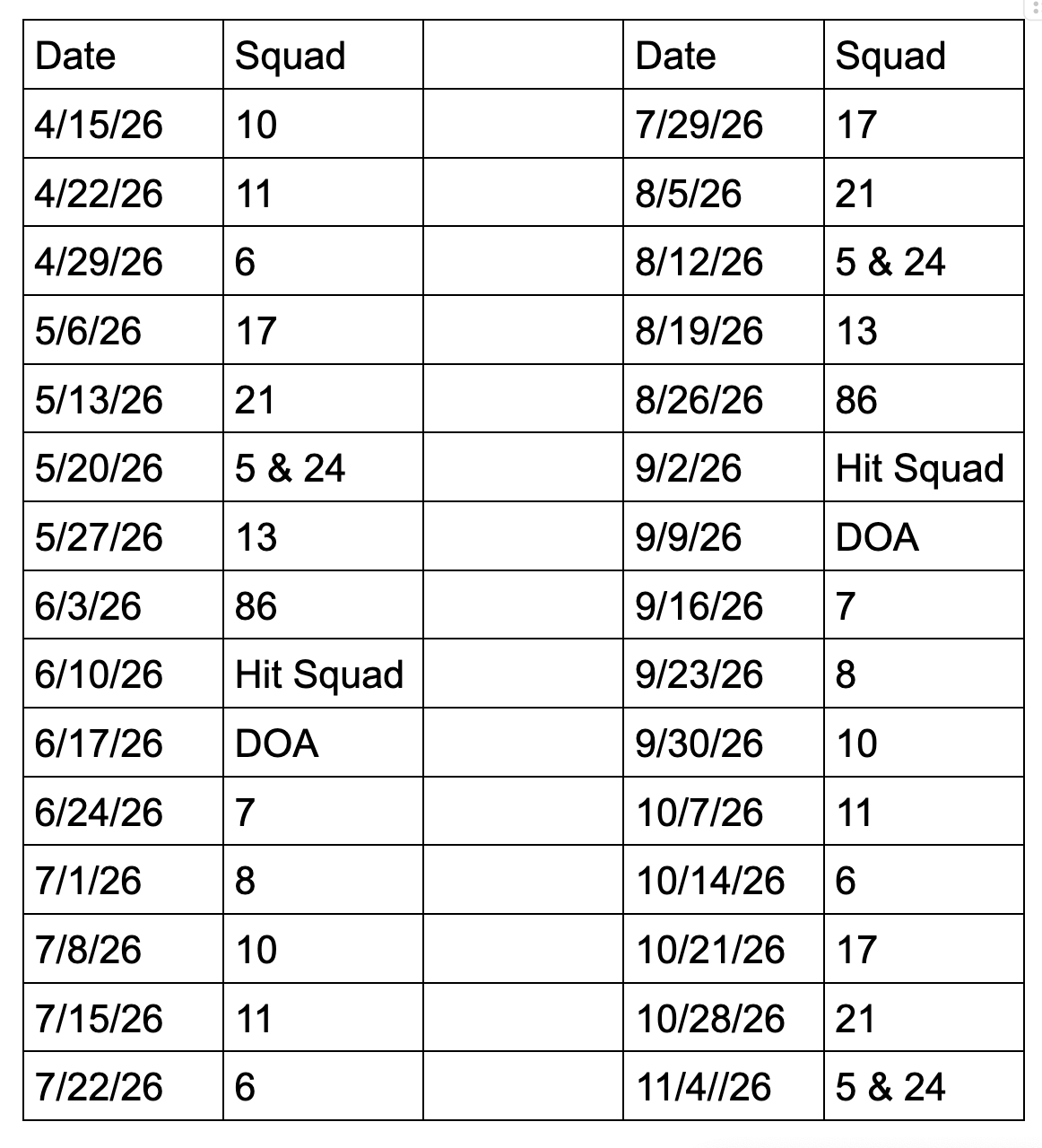 speaker meeting schedule